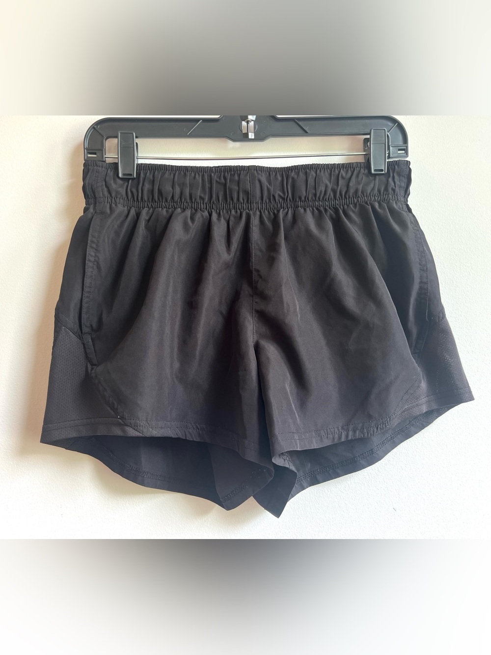 Athletic Works Black Elastic-Waist Athletic Running Shorts